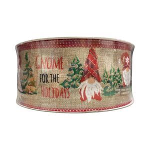Member's Mark Premium Wired Edge Holiday Ribbon, 2.5" Wide x 50 Yards - Gnome